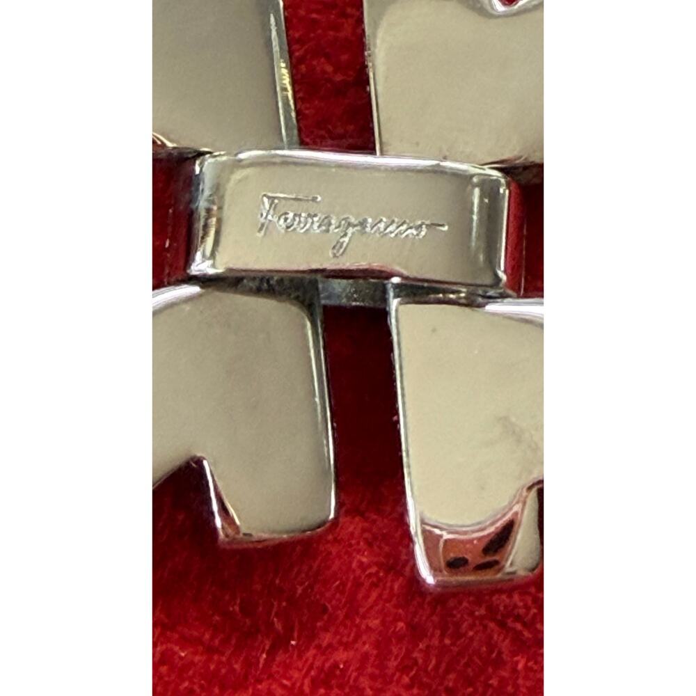 Salvatore Ferragamo Men Gancini Keychain - Silver Key Ring - Picture 5 of 7